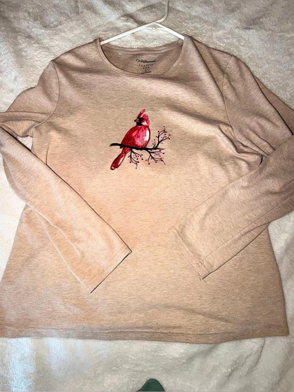 Croft & Barrow The Classic Tee Cardinal Graphic Pink & Red Large